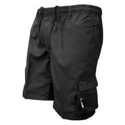 Hurrybuy Fashion Men Casual Cotton Drawstring Elastic Waist Beach Work Shorts Pants